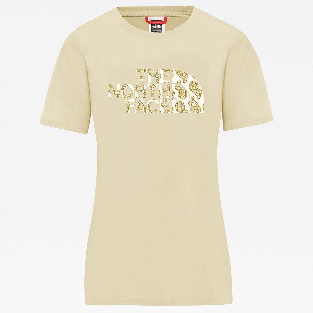 The North Face Boyfriend Γυναικεια T Shirt - Μπεζ / / Κίτρινα (VONK52340)